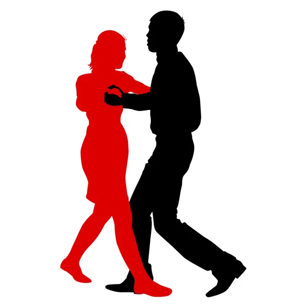 Black silhouettes Dancing op witte achtergrond. Vector illustrati — Stockvector