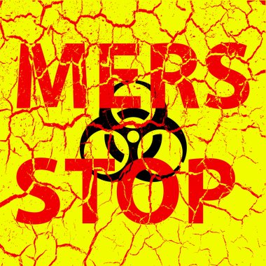 Arka plan Mers Corona virüs durdurmak işaret çatlaklar. Vektör Illustrat