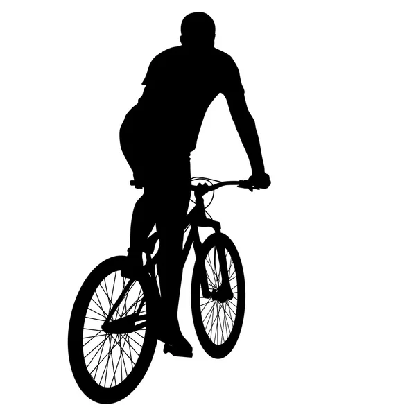 Силуэт велосипедиста-мужчины. векторная иллюстрация. — стоковый вектор