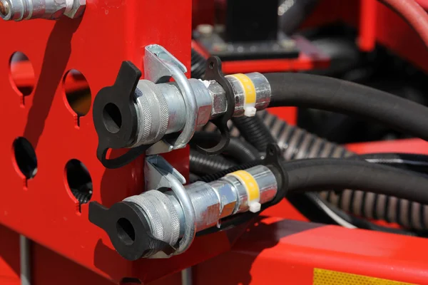 Hydraulic connectors. Agricultural machinery — Stock Photo, Image