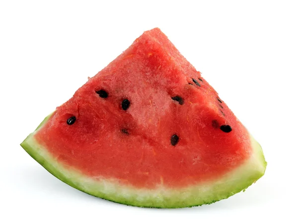 Skivad mogen vattenmelon isolerad på vit bakgrund — Stockfoto