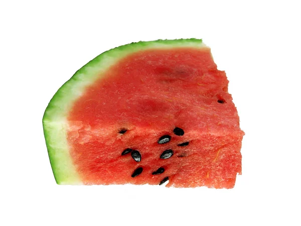 Aufgeschnittene reife Wassermelone isoliert auf weißem Hintergrund — Stockfoto