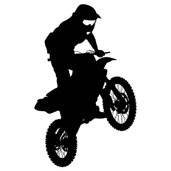 Rider participa en el campeonato de motocross. Ilustración vectorial — Vector de stock