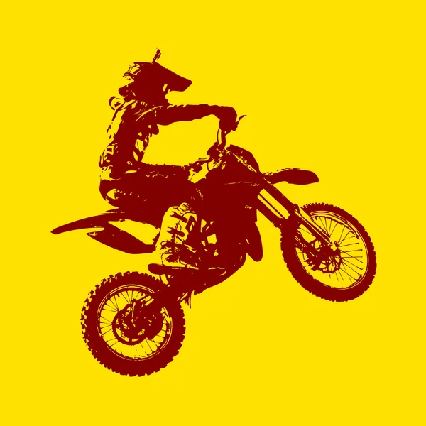 Rider participe au championnat de motocross. Illustration vectorielle. — Image vectorielle