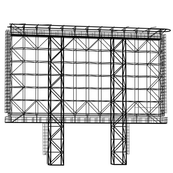 Silueta ocelové konstrukce billboard. Vektorová ilustrace — Stockový vektor