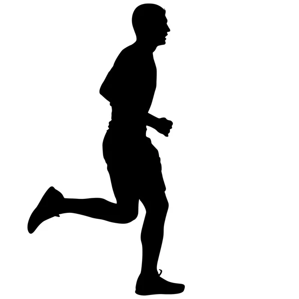 Silhouetten Lopers op sprint, mannen. vectorillustratie. — Stockvector