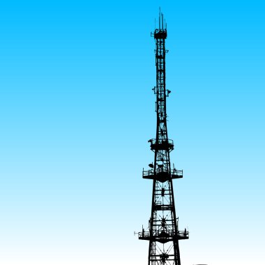 tv ve cep telefonu sinyalleri için kulesini. Vektör hastası