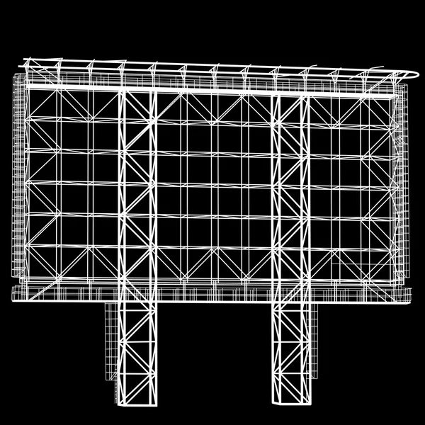 Silhouette of Steel structure billboard. Vector  illustration — Stock Vector