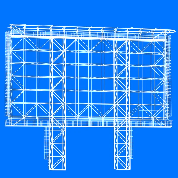 Silhuett av stålkonstruktionens reklamskylt. Vektorillustration — Stock vektor