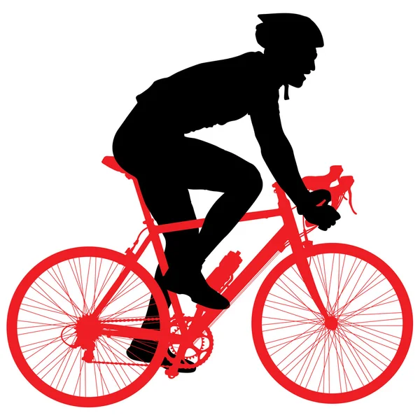 Silhouette of a cyclist male.  vector illustration. — Stock Vector