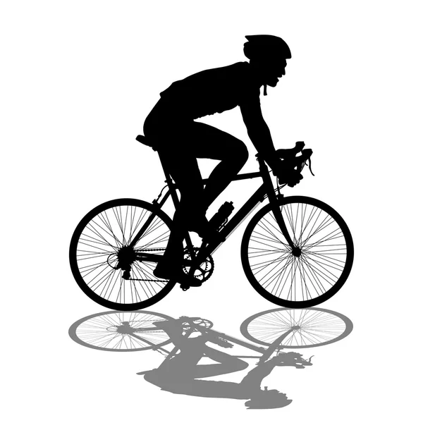 Silhouette di un ciclista maschio. illustrazione vettoriale. — Vettoriale Stock