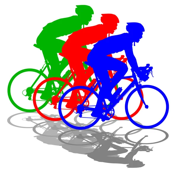 Silhouette of a cyclist male.  vector illustration. — Stock Vector