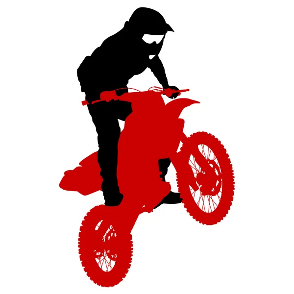 Rider részt vesz a motocross bajnokságon. Vektorillusztráció — Stock Vector