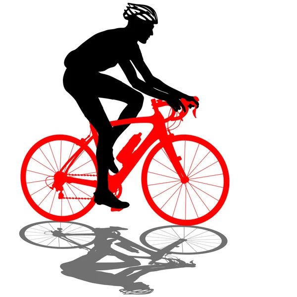 Silhouette d'un cycliste masculin. illustration vectorielle. — Image vectorielle