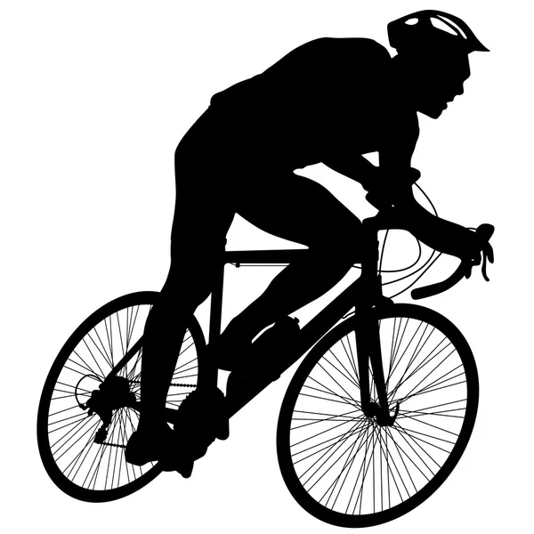 Bisikletçi bir erkeğin silueti. vektör illüstrasyonu. — Stok Vektör