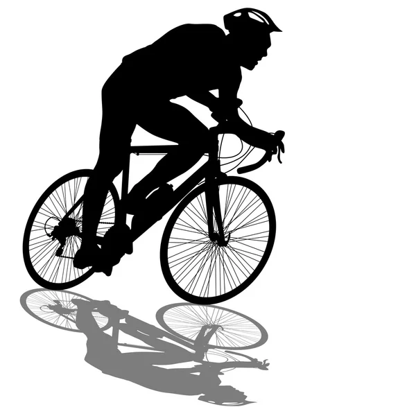 Silhouette d'un cycliste masculin. illustration vectorielle. — Image vectorielle