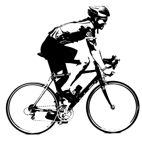 Silhouette of a cyclist male.  vector illustration. — Stock Vector