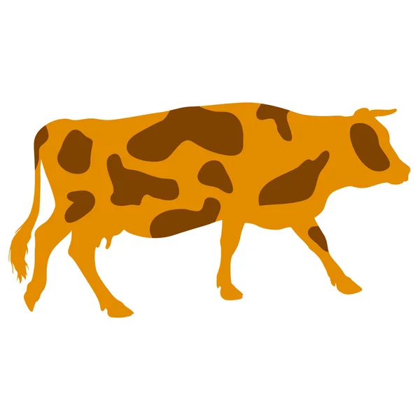 Silhouetten einer gefleckten Kuh. Vektorillustration. — Stockvektor