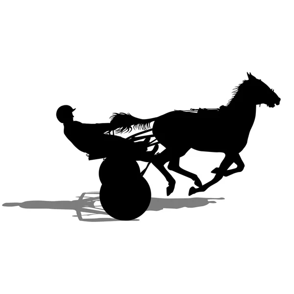 Vectorsilhouet van paard en jockey — Stockvector