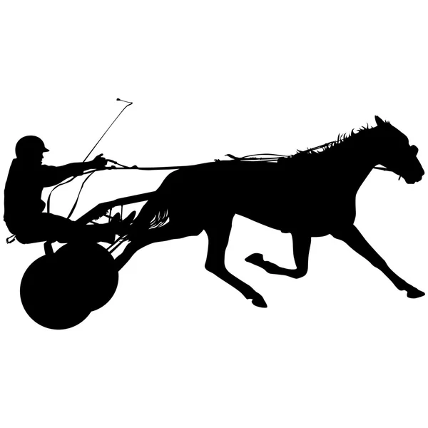 Silhouette vectorielle de cheval et jockey — Image vectorielle