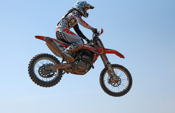 ARSENYEV, RUSSIA - AUG 30: Rider participates in the  round of t