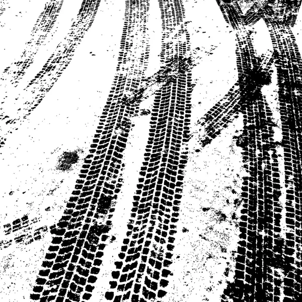 Grunge baggrund med sort dæk spor. Vektorillustration – Stock-vektor