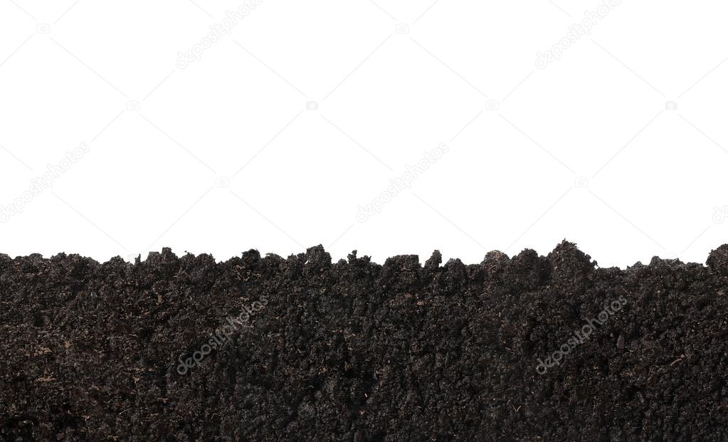 Soil surface isolated on white background