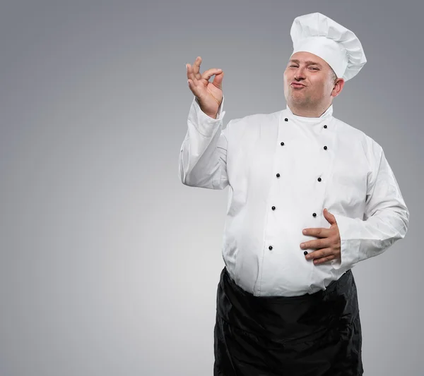 Grappige overgewicht chef-kok — Stockfoto