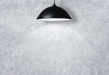 Concrete wal with lamp