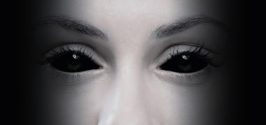 Close up of evil female eyes clipart