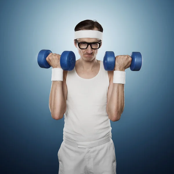 Funny sport nerd — Stock Photo, Image