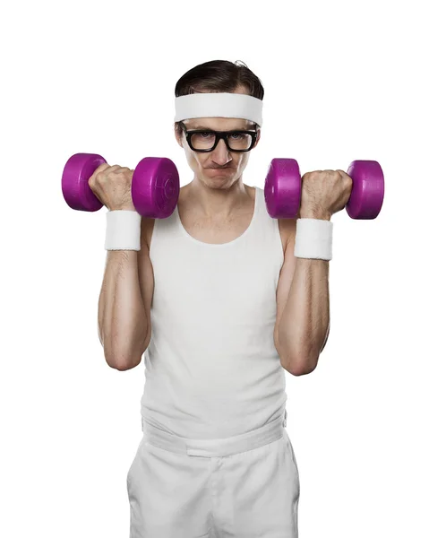 Funny sport nerd — Stock Photo, Image