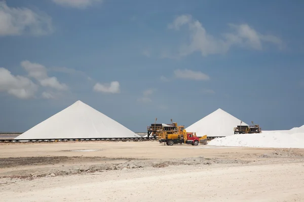 Salt mining Bonairo Carribean island — Stock Photo, Image