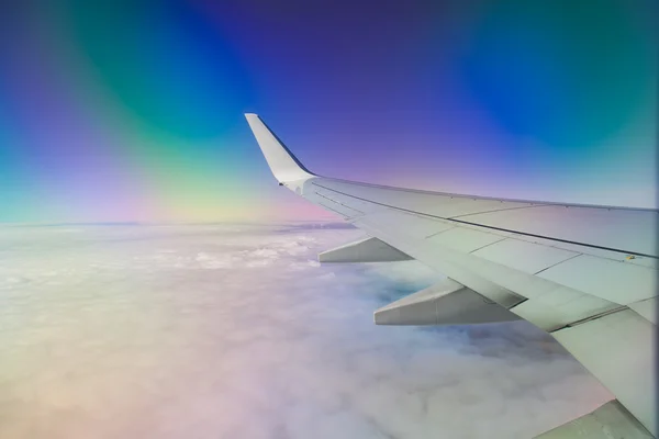 从飞机窗口视图的个性化富埃特文图拉岛 — 图库照片