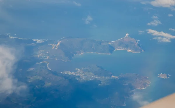 Fuerteventura Ilha das Canárias a partir da vista da janela do avião — Fotografia de Stock