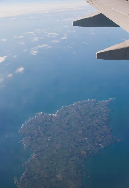 Fuerteventura Canarian island from plane window view