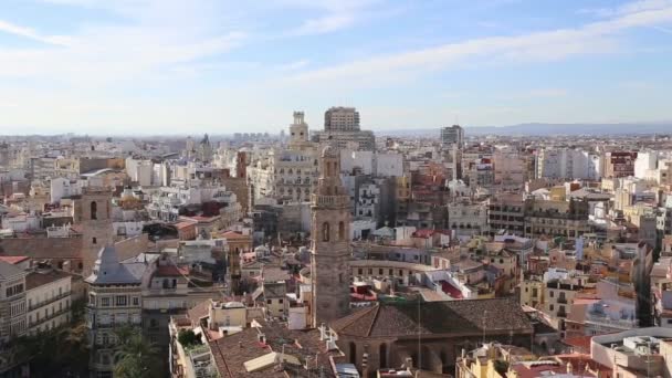 Valencia İspanya şehir manzaralı Tower — Stok video