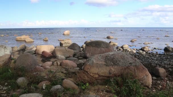 Пляж на побережье Балтийского моря Kurzeme Roja — стоковое видео