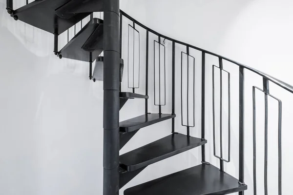 Escada Espiral Preto Lado — Fotografia de Stock