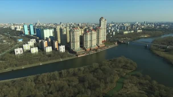 Вид с воздуха на Москву — стоковое видео