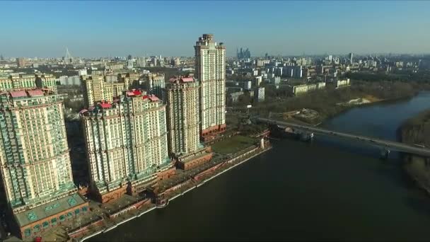 Вид с воздуха на Москву — стоковое видео