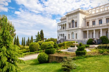 Livadia Palace near city of Yalta, Crimea. Livadia Palace was a summer retreat of the last Russian tsar, Nicholas II. The Yalta Conference was held there in 1945.