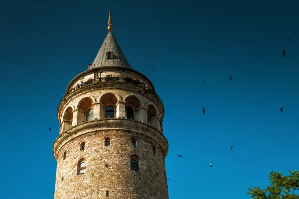 Galata-torony, napnyugtakor, Isztambul — Stock Fotó