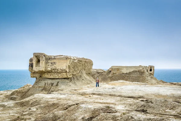 Fortificazioni scavate dalla seconda guerra mondiale a Feodosia , — Foto Stock