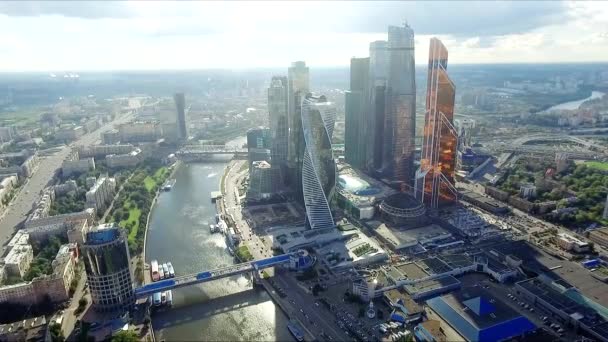 莫斯科市的鸟瞰图 — 图库视频影像