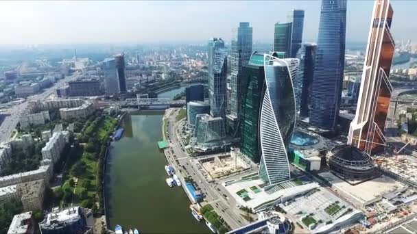 Vista aérea de Moscú-Ciudad — Vídeos de Stock