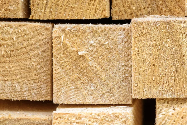 Drewno Zbliżenie Tartaku Końce Bloków Drewna Tle Tekstury Nowe Ciane — Zdjęcie stockowe