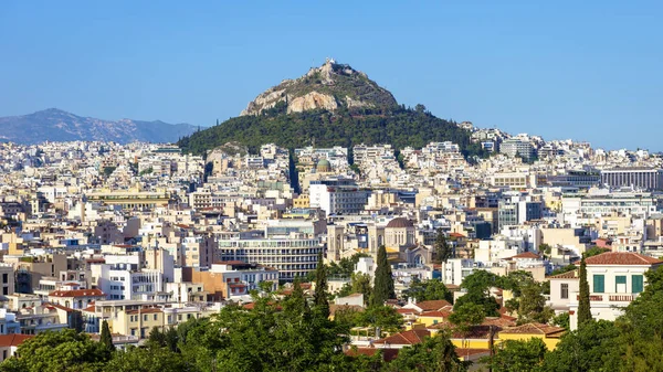 Panorama Atenas Monte Lycabettus Vista Encosta Acrópole Grécia Skyline Cityscape — Fotografia de Stock