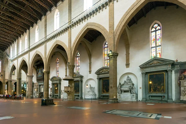 The interior of the Basilica of Santa Croce in Florence — Stock Photo, Image