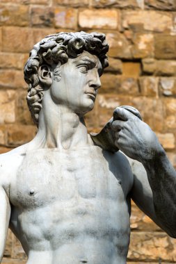 palazzo vecchio önünde Michelangelo'nun david heykeli ben